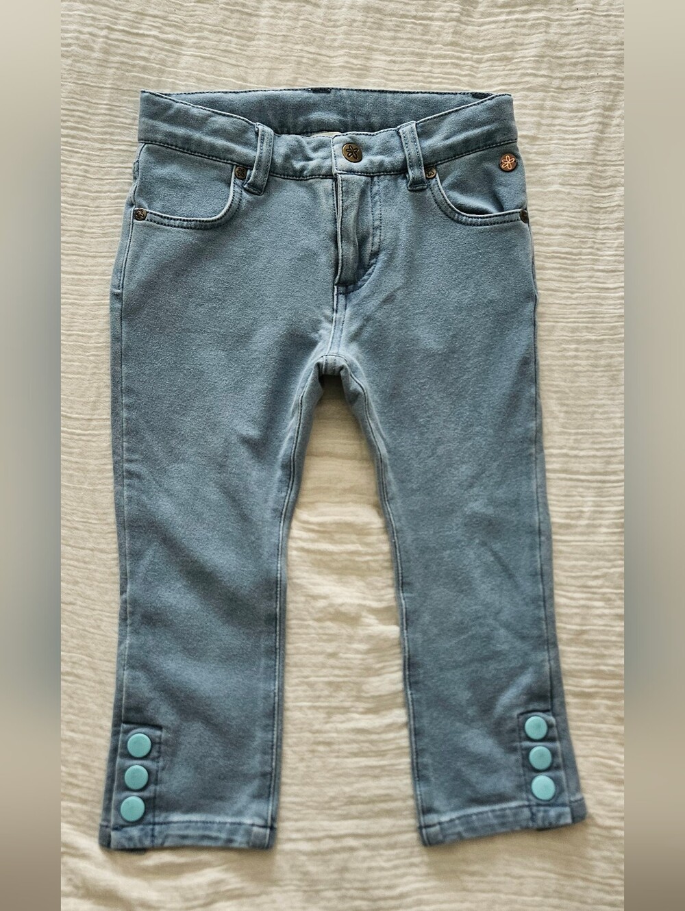 Matilda Jane Light Blue Stretch Capris, Size 6